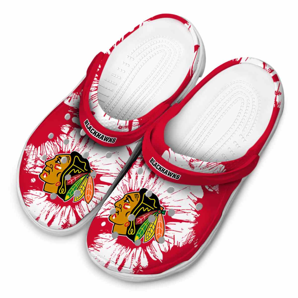 Merchidea Chicago Blackhawks NHL Sport Crocs Crocband Clogs Shoes Comfortable For Men Women and Kids