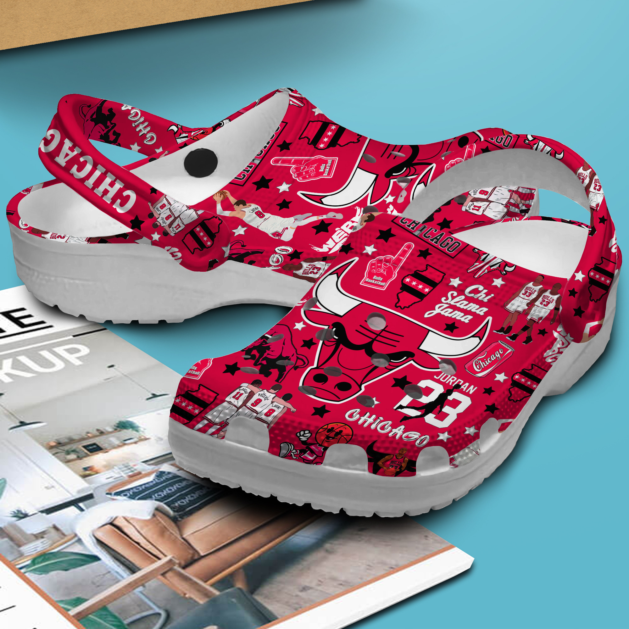 Merchidea Chicago Bulls NBA Sport Crocs Crocband Clogs Shoes Comfortable For Men Women and Kids