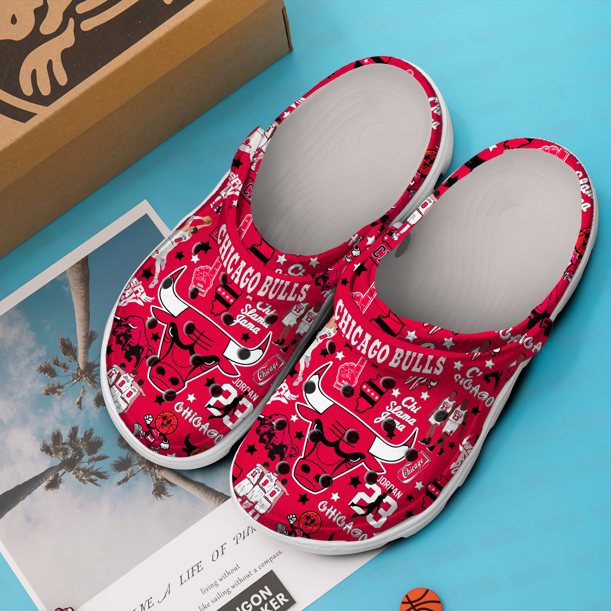 Merchidea Chicago Bulls NBA Sport Crocs Crocband Clogs Shoes Comfortable For Men Women and Kids