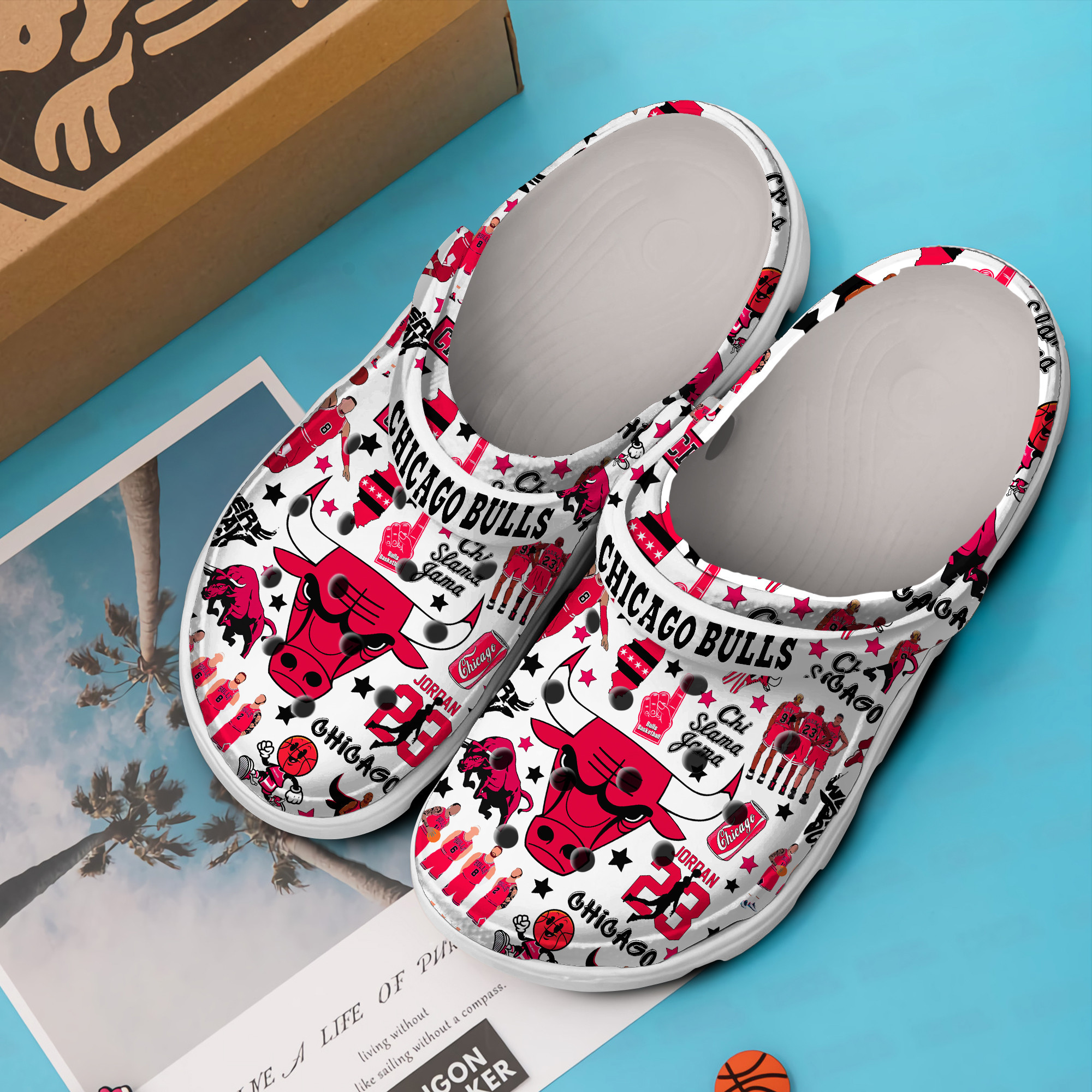 Merchidea Chicago Bulls NBA Sport Crocs Crocband Clogs Shoes Comfortable For Men Women and Kids