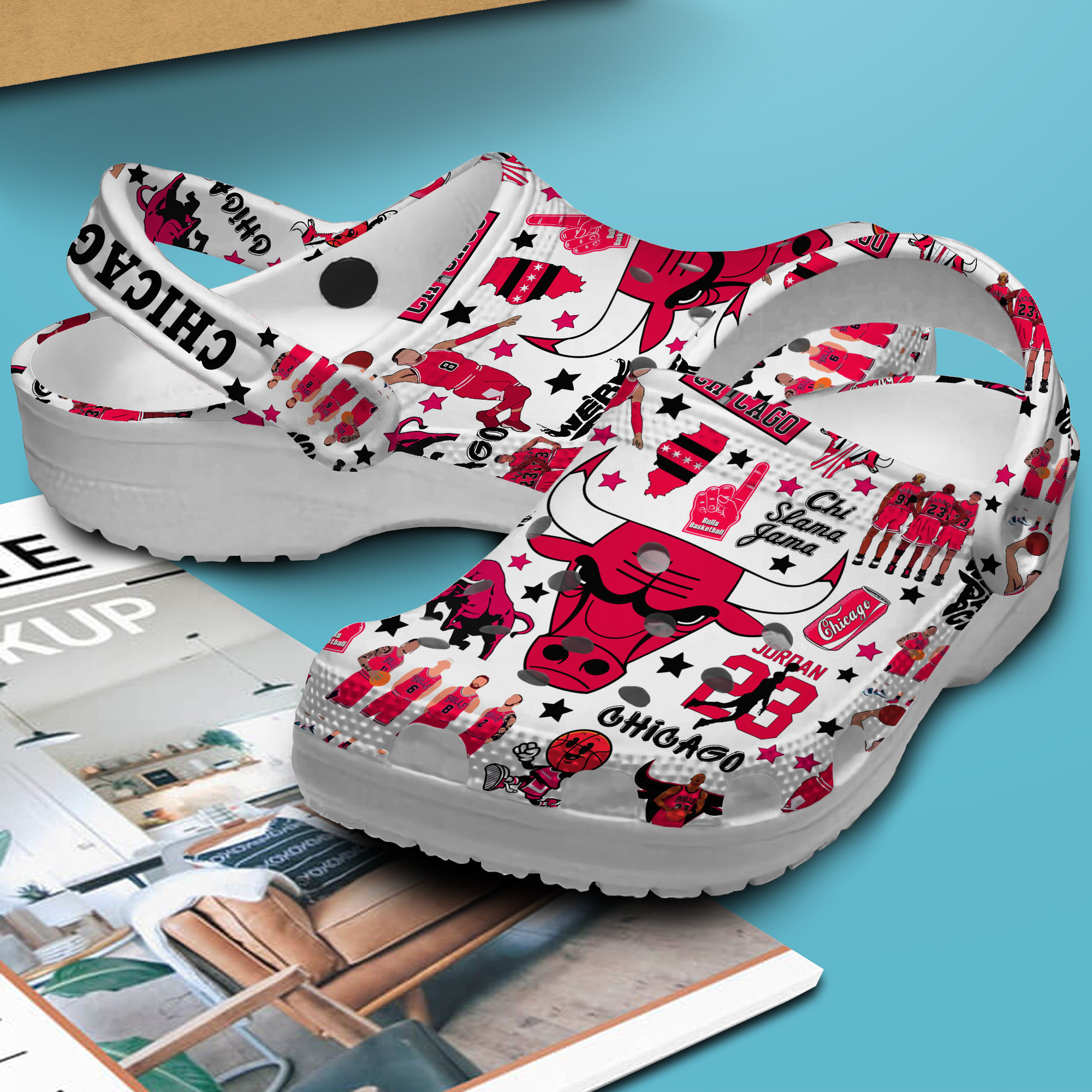 Merchidea Chicago Bulls NBA Sport Crocs Crocband Clogs Shoes Comfortable For Men Women and Kids