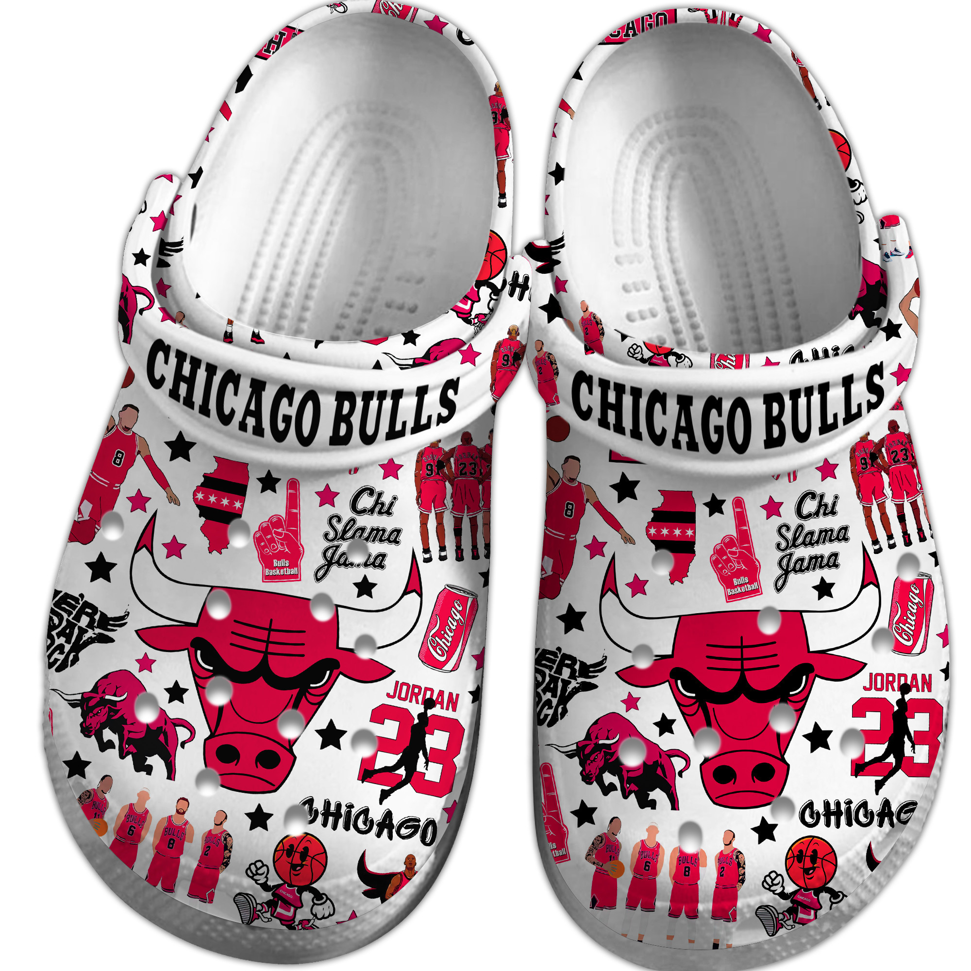 Merchidea Chicago Bulls NBA Sport Crocs Crocband Clogs Shoes Comfortable For Men Women and Kids