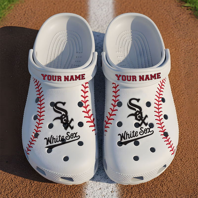 Merchidea Chicago White Sox MLB Crocs Crocband Clogs Shoes Comfortable For Men Women and Kids