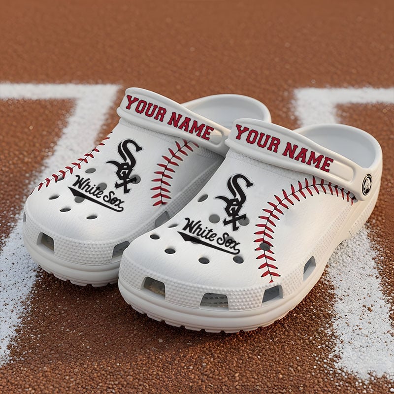 Merchidea Chicago White Sox MLB Crocs Crocband Clogs Shoes Comfortable For Men Women and Kids