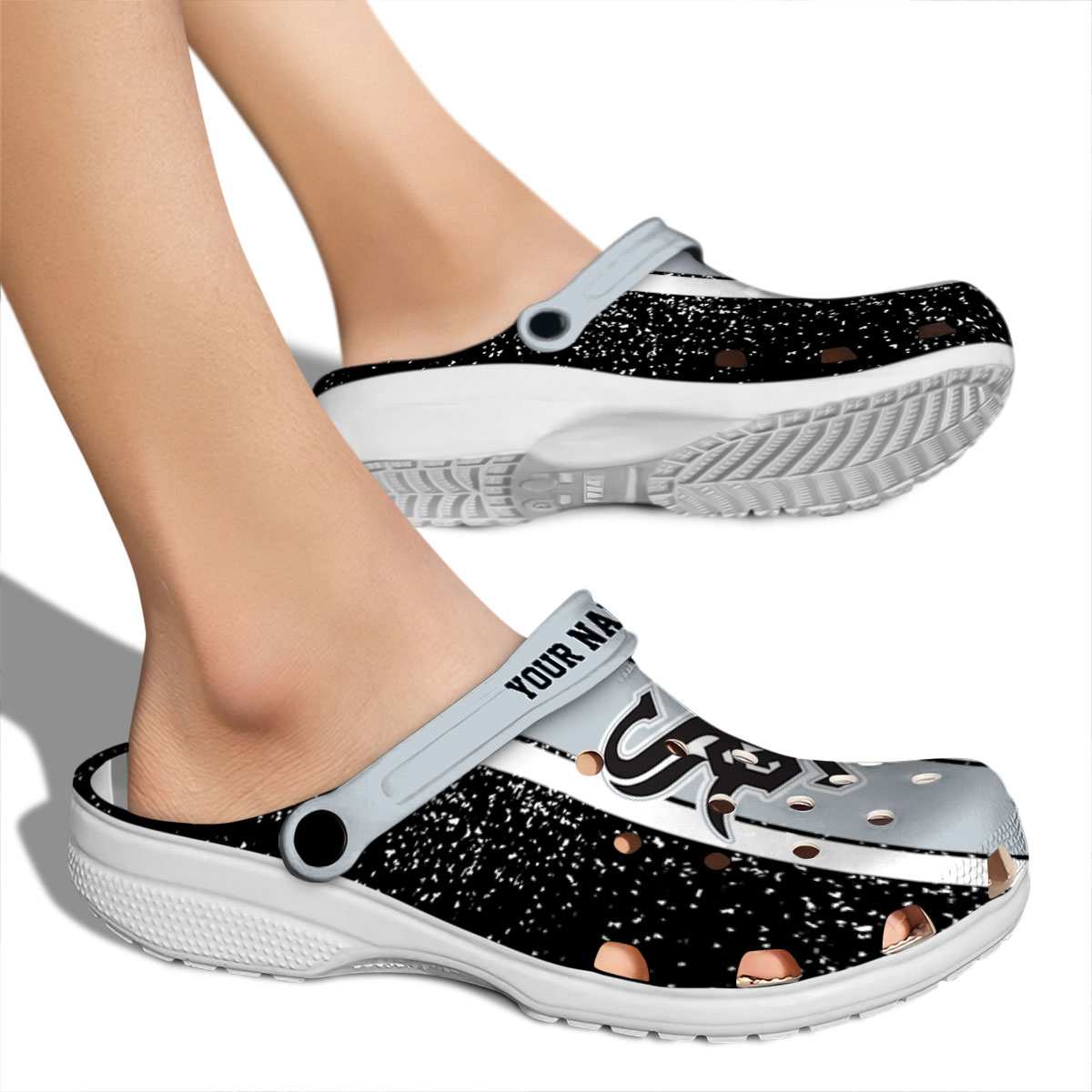 Merchidea Chicago White Sox MLB Sport Crocs Crocband Clogs Shoes Comfortable For Men Women and Kids