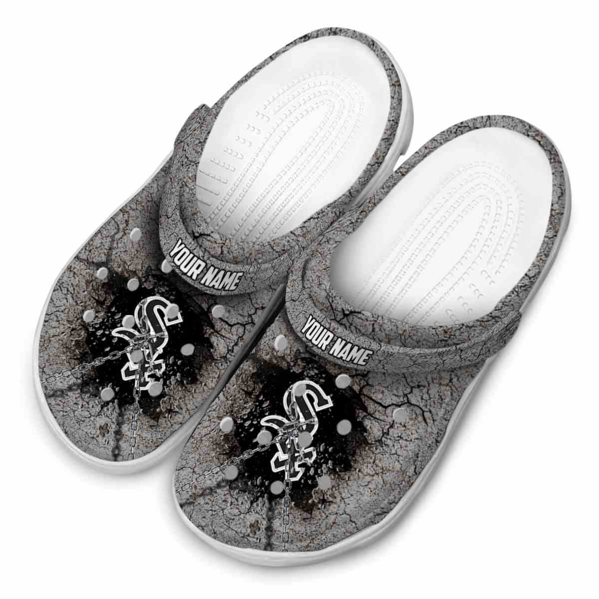 Merchidea Chicago White Sox MLB Sport Crocs Crocband Clogs Shoes Comfortable For Men Women and Kids