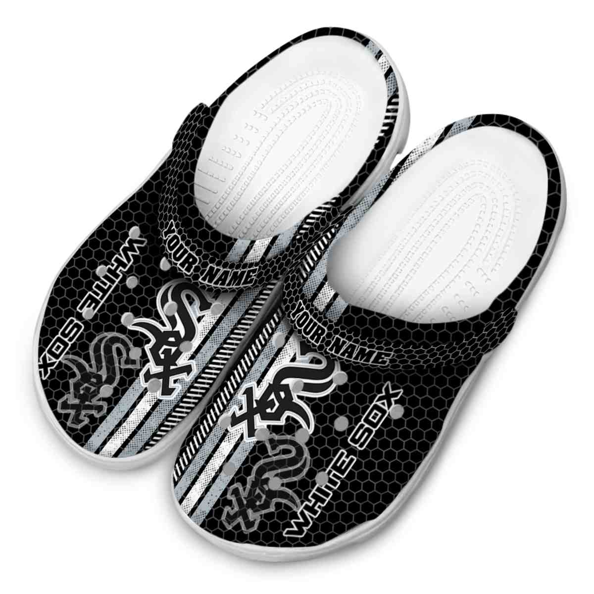 Merchidea Chicago White Sox MLB Sport Crocs Crocband Clogs Shoes Comfortable For Men Women and Kids