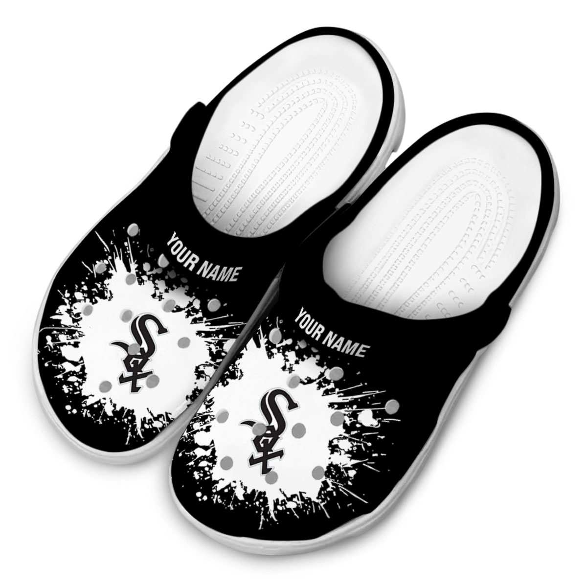 Merchidea Chicago White Sox MLB Sport Crocs Crocband Clogs Shoes Comfortable For Men Women and Kids