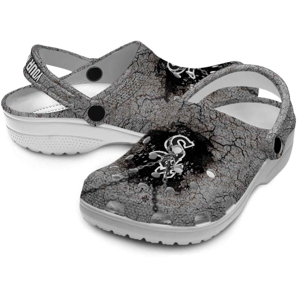 Merchidea Chicago White Sox MLB Sport Crocs Crocband Clogs Shoes Comfortable For Men Women and Kids