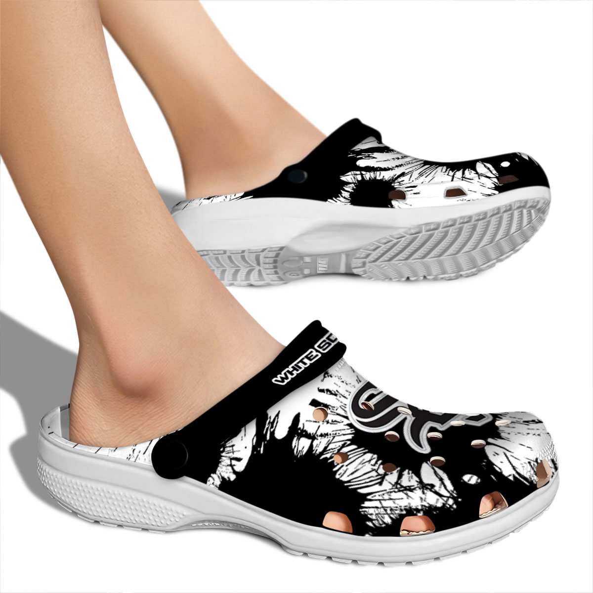 Merchidea Chicago White Sox MLB Sport Crocs Crocband Clogs Shoes Comfortable For Men Women and Kids