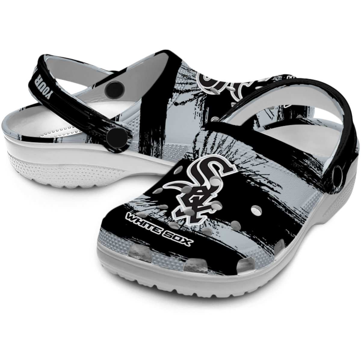 Merchidea Chicago White Sox MLB Sport Crocs Crocband Clogs Shoes Comfortable For Men Women and Kids