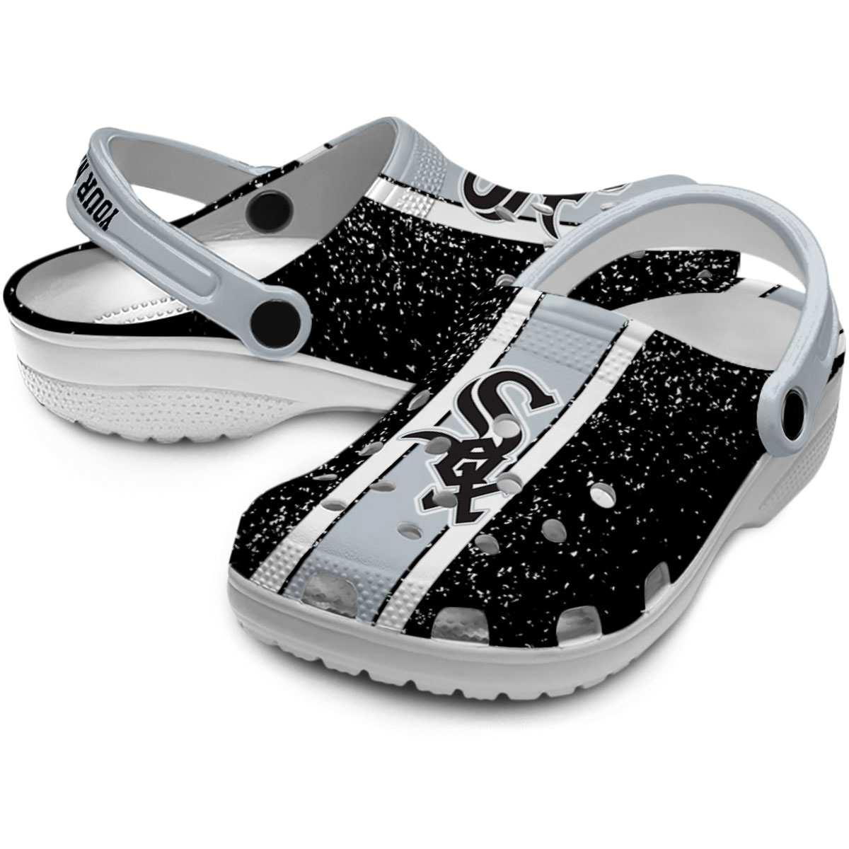 Merchidea Chicago White Sox MLB Sport Crocs Crocband Clogs Shoes Comfortable For Men Women and Kids
