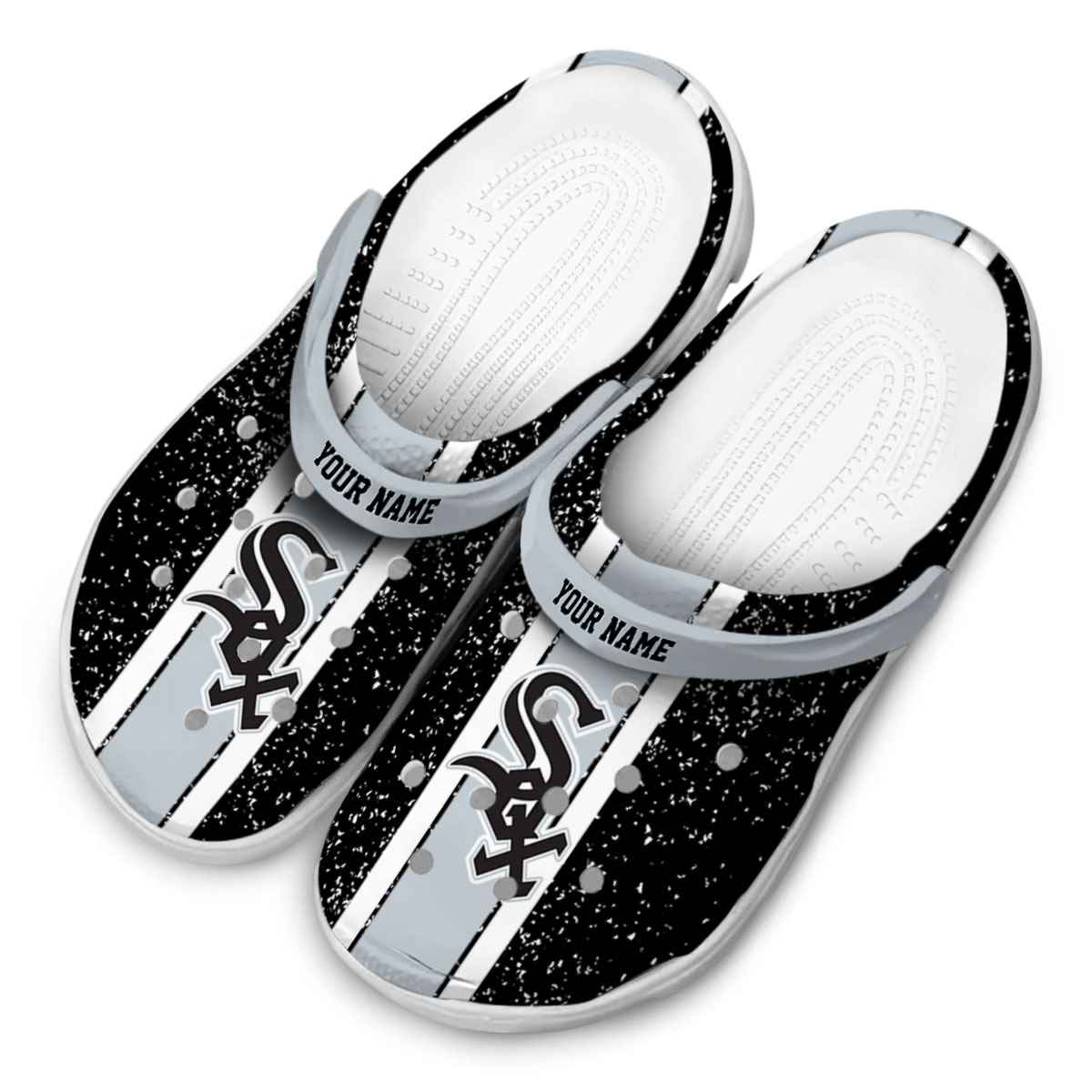 Merchidea Chicago White Sox MLB Sport Crocs Crocband Clogs Shoes Comfortable For Men Women and Kids