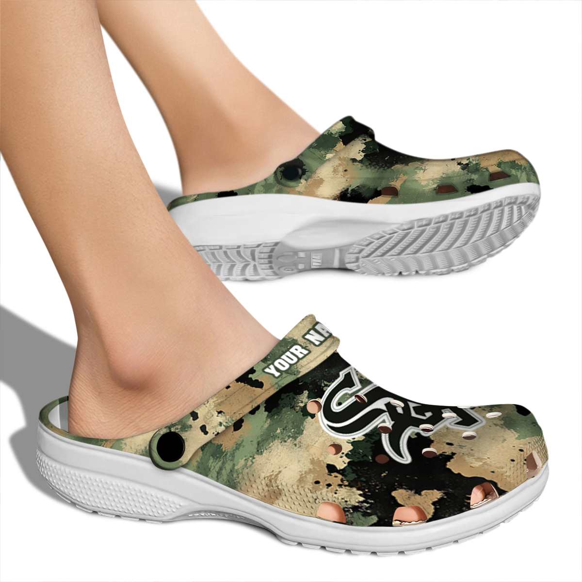 Merchidea Chicago White Sox MLB Sport Crocs Crocband Clogs Shoes Comfortable For Men Women and Kids