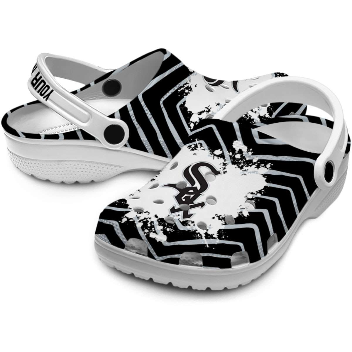 Merchidea Chicago White Sox MLB Sport Crocs Crocband Clogs Shoes Comfortable For Men Women and Kids