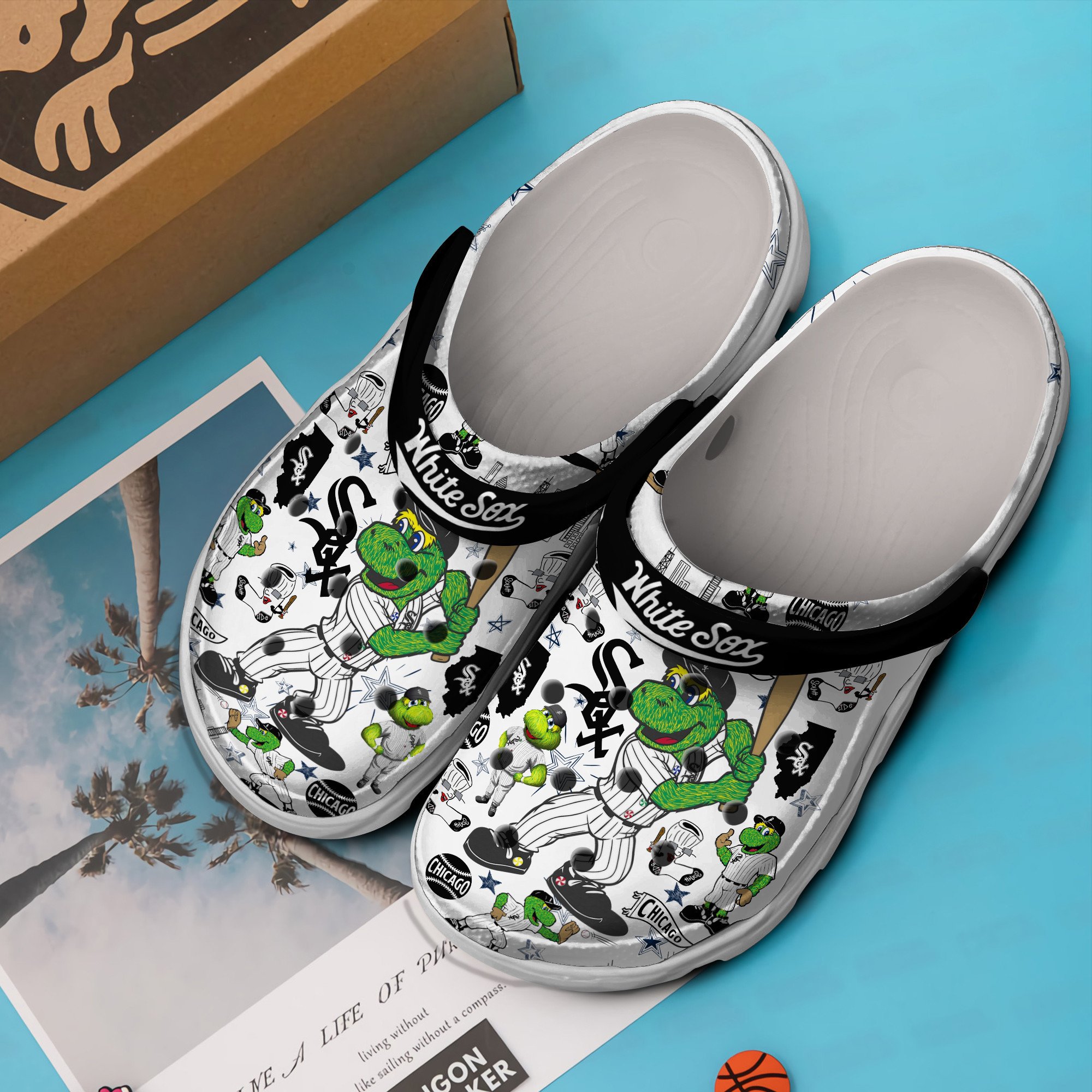 Merchidea Chicago White Sox MLB Sport Crocs Crocband Clogs Shoes Comfortable For Men Women and Kids