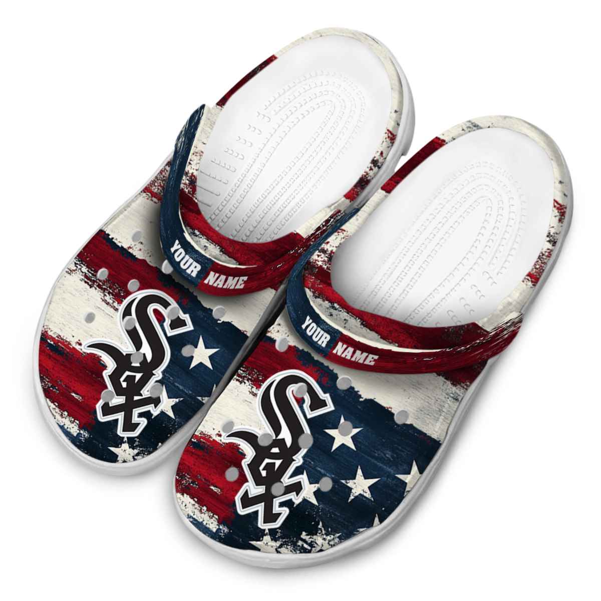 Merchidea Chicago White Sox MLB Sport Crocs Crocband Clogs Shoes Comfortable For Men Women and Kids