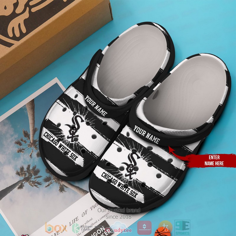 Merchidea Chicago White Sox MLB Sport Crocs Crocband Clogs Shoes Comfortable For Men Women and Kids