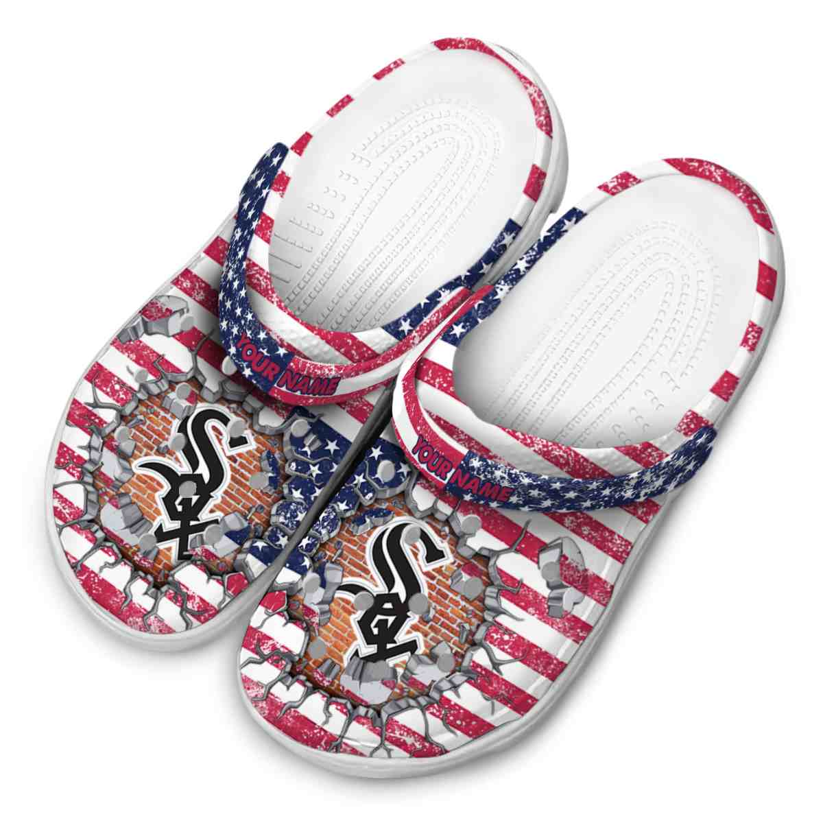 Merchidea Chicago White Sox MLB Sport Crocs Crocband Clogs Shoes Comfortable For Men Women and Kids