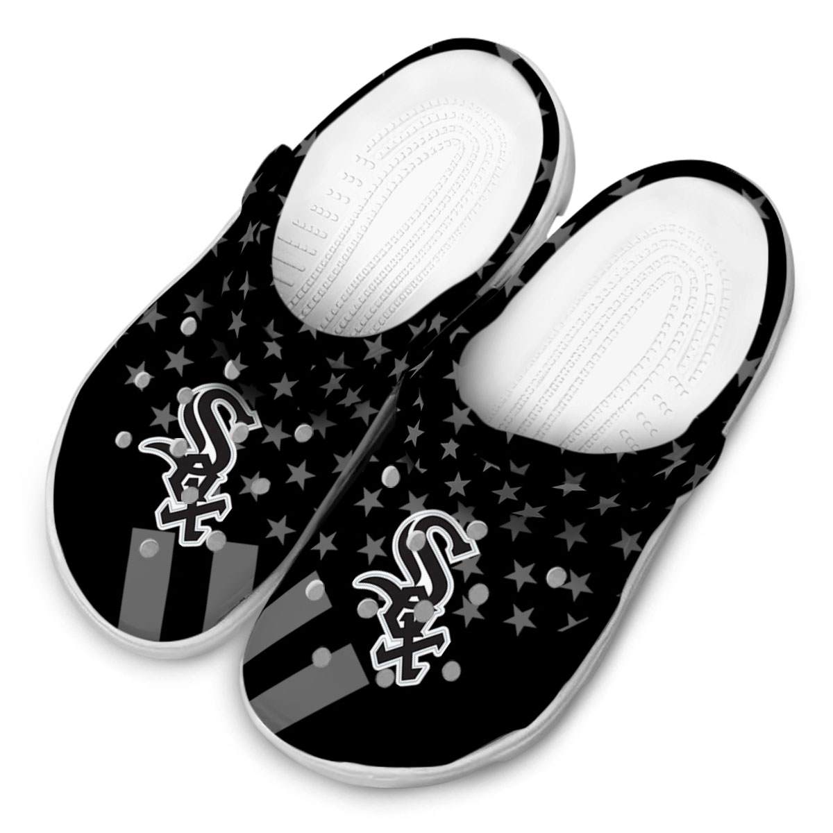 Merchidea Chicago White Sox MLB Sport Crocs Crocband Clogs Shoes Comfortable For Men Women and Kids
