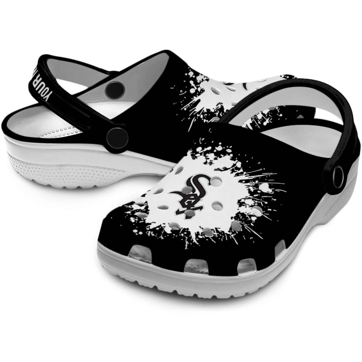 Merchidea Chicago White Sox MLB Sport Crocs Crocband Clogs Shoes Comfortable For Men Women and Kids