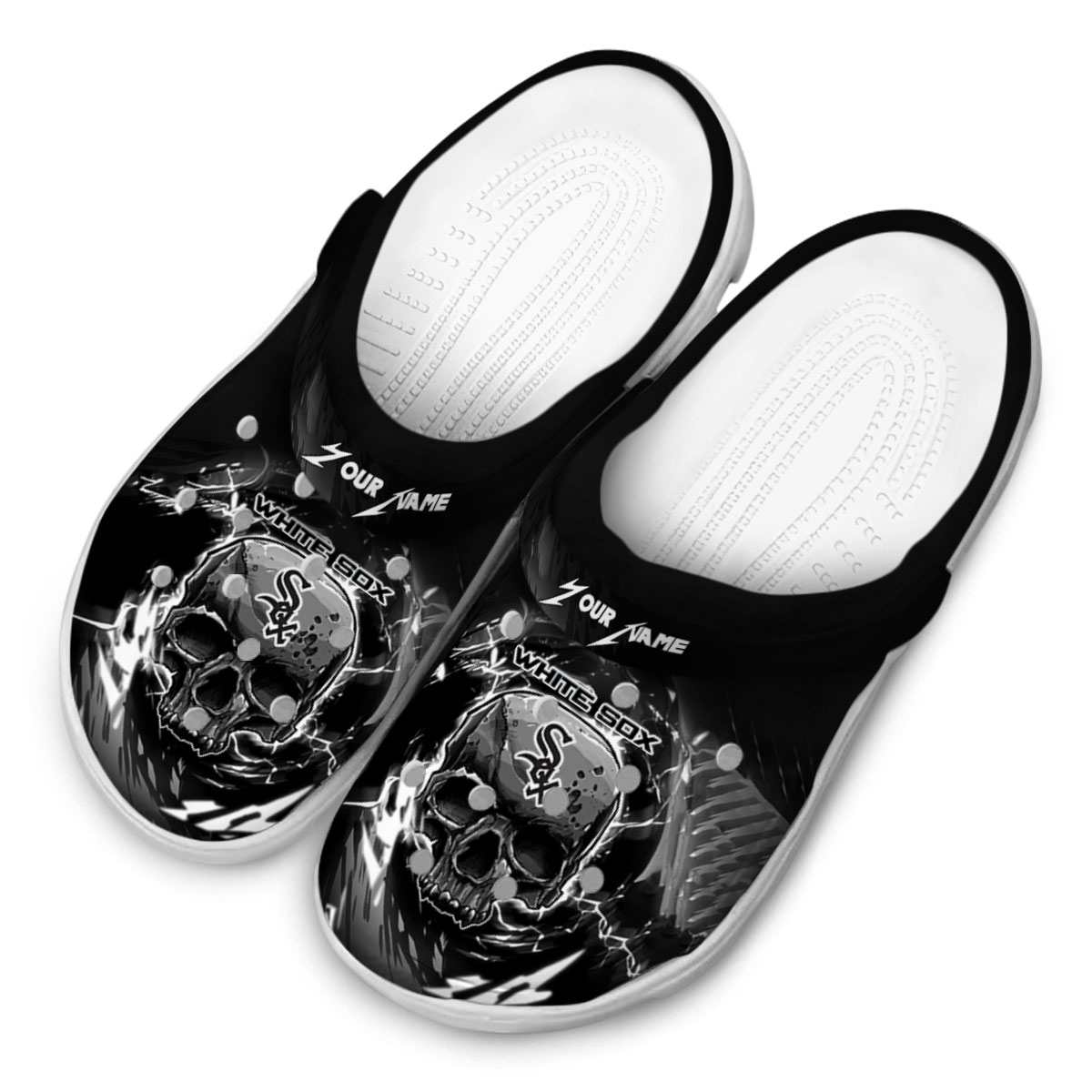 Merchidea Chicago White Sox MLB Sport Crocs Crocband Clogs Shoes Comfortable For Men Women and Kids