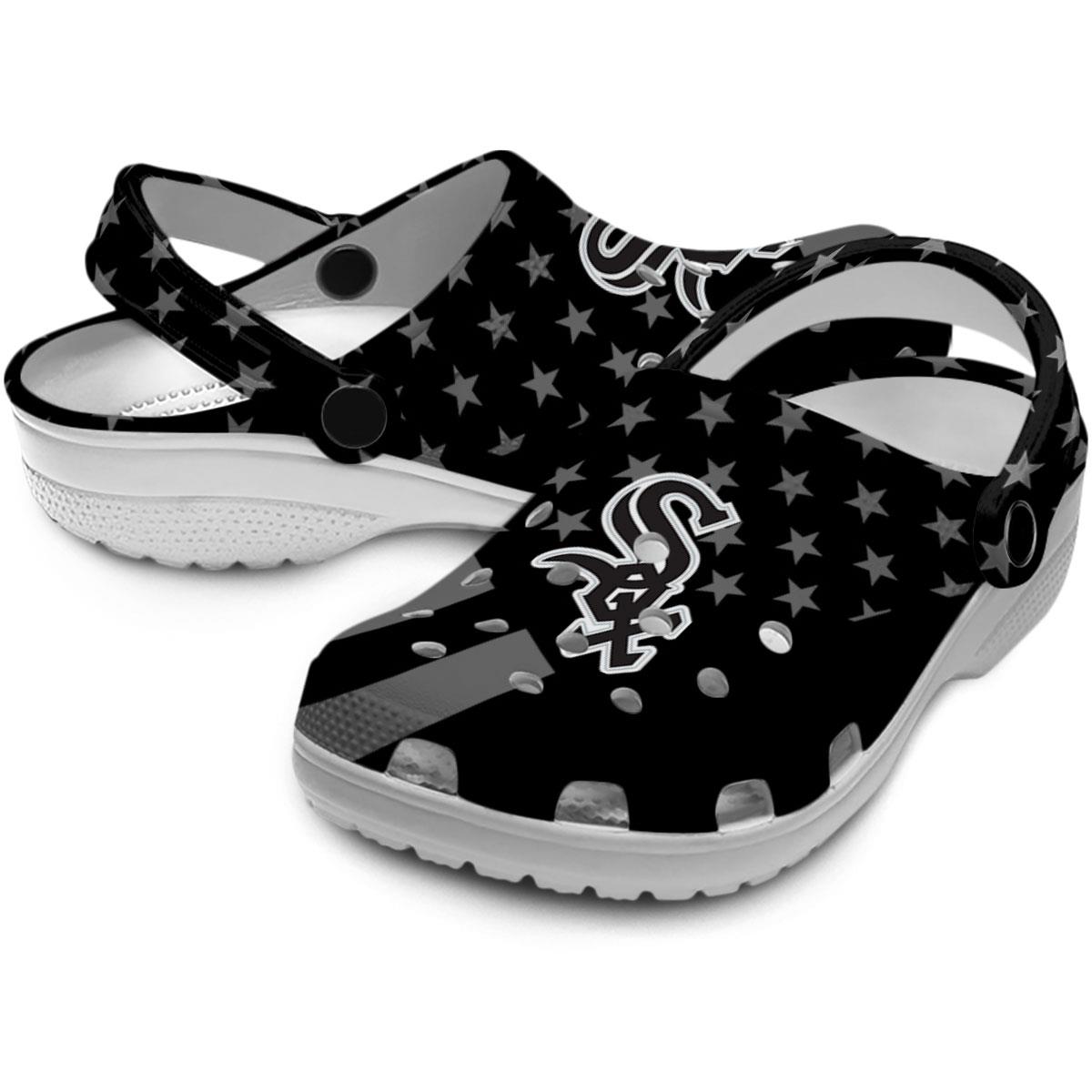 Merchidea Chicago White Sox MLB Sport Crocs Crocband Clogs Shoes Comfortable For Men Women and Kids
