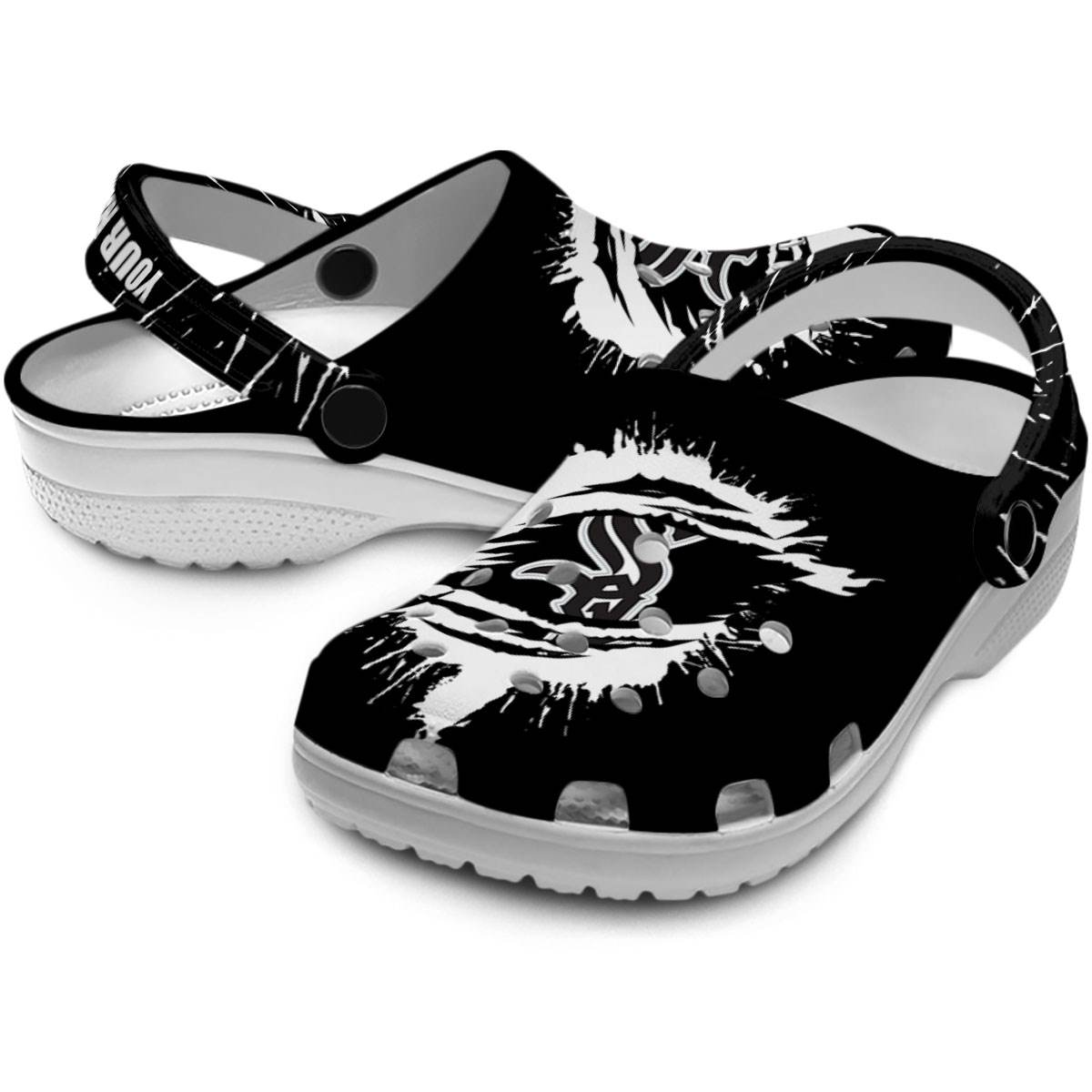 Merchidea Chicago White Sox MLB Sport Crocs Crocband Clogs Shoes Comfortable For Men Women and Kids