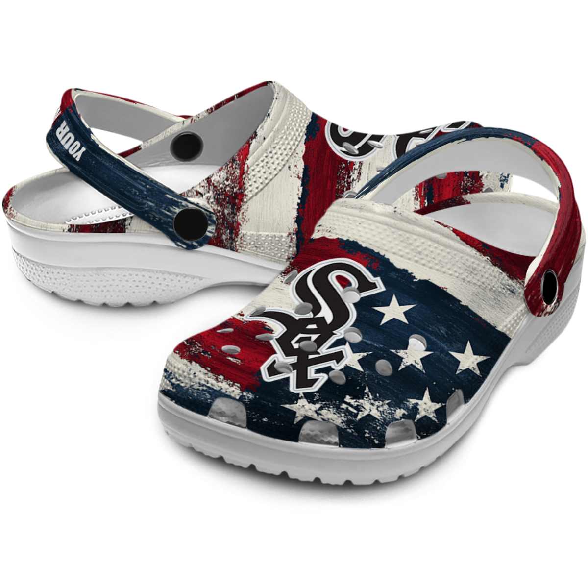 Merchidea Chicago White Sox MLB Sport Crocs Crocband Clogs Shoes Comfortable For Men Women and Kids