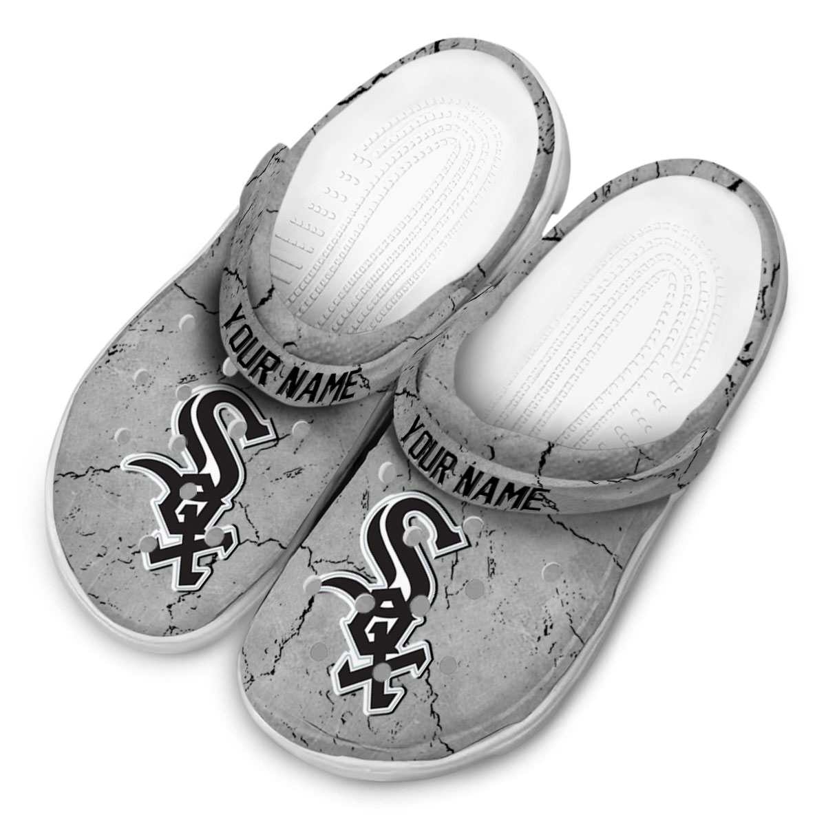 Merchidea Chicago White Sox MLB Sport Crocs Crocband Clogs Shoes Comfortable For Men Women and Kids