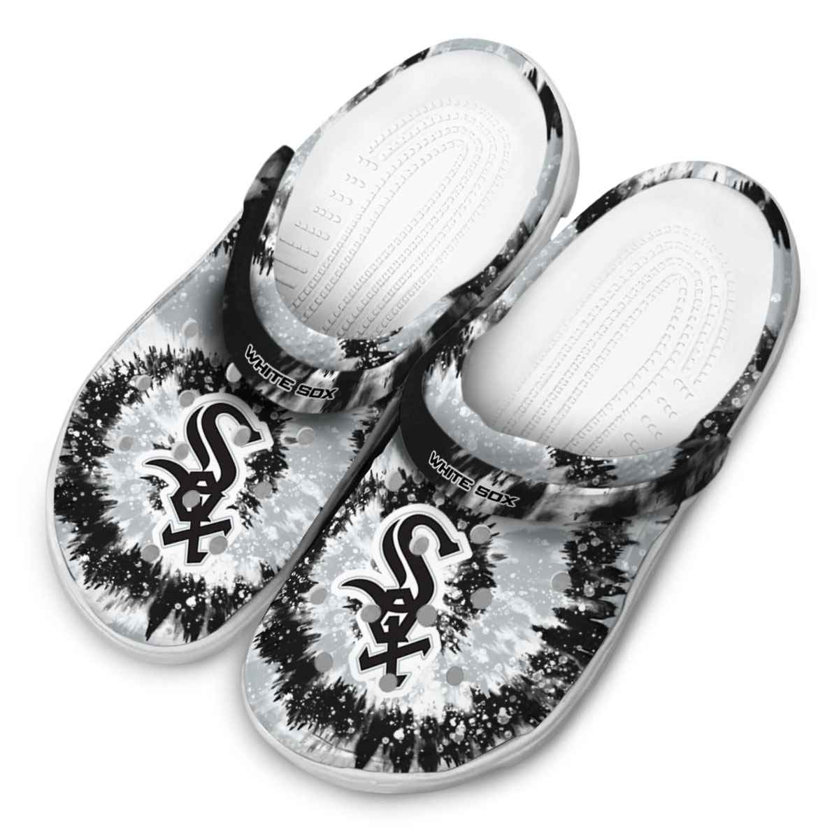 Merchidea Chicago White Sox MLB Sport Crocs Crocband Clogs Shoes Comfortable For Men Women and Kids