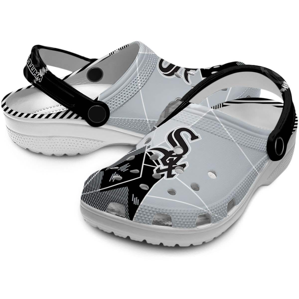 Merchidea Chicago White Sox MLB Sport Crocs Crocband Clogs Shoes Comfortable For Men Women and Kids