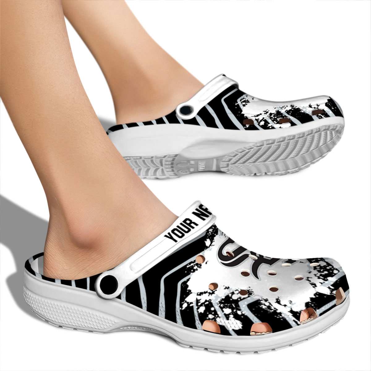 Merchidea Chicago White Sox MLB Sport Crocs Crocband Clogs Shoes Comfortable For Men Women and Kids