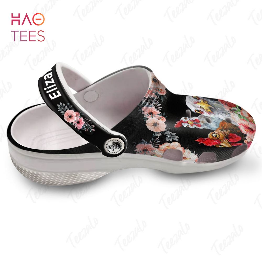 Merchidea Chicken Floral Crocs Crocband Clogs Shoes Comfortable For Men Women and Kids