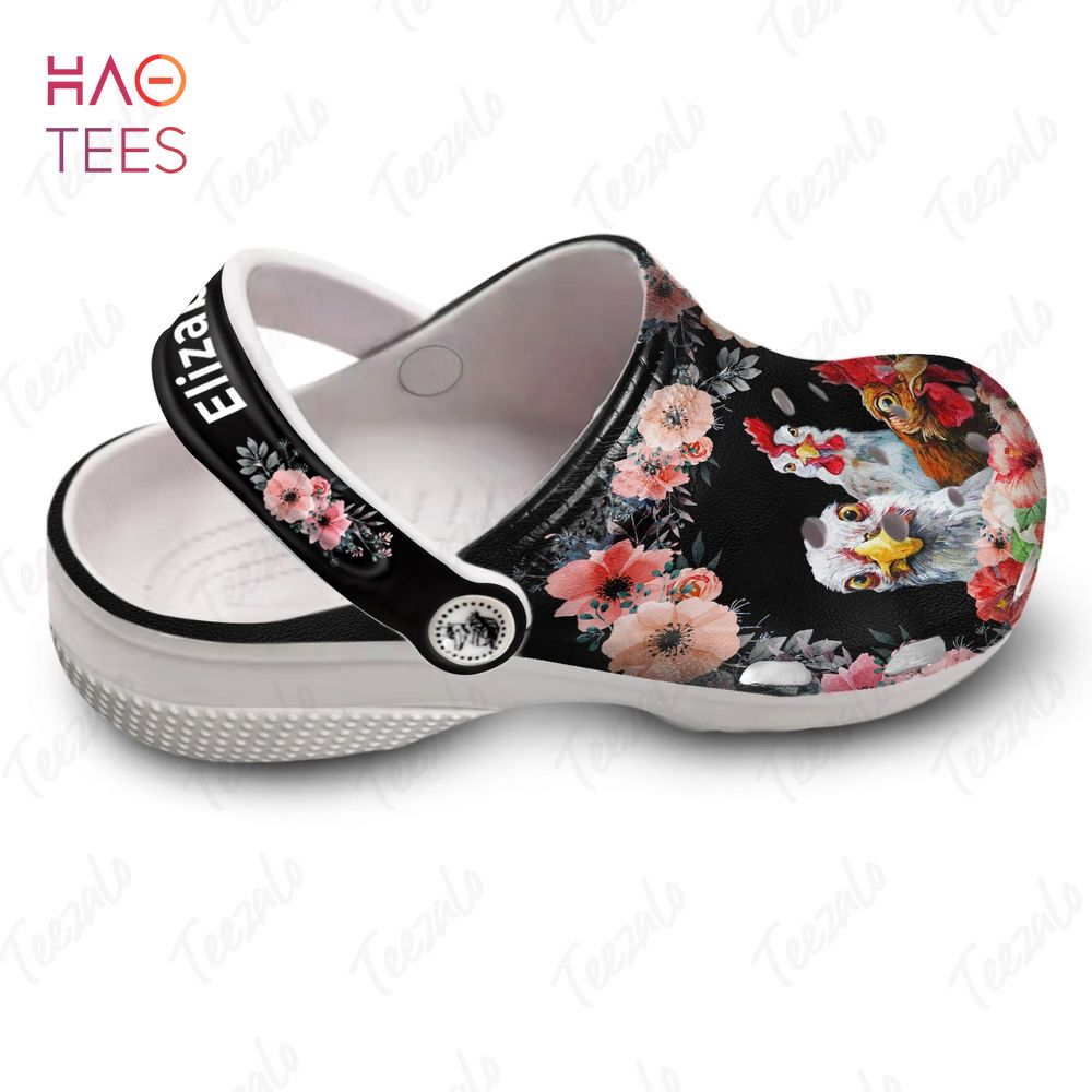Merchidea Chicken Floral Crocs Crocband Clogs Shoes Comfortable For Men Women and Kids