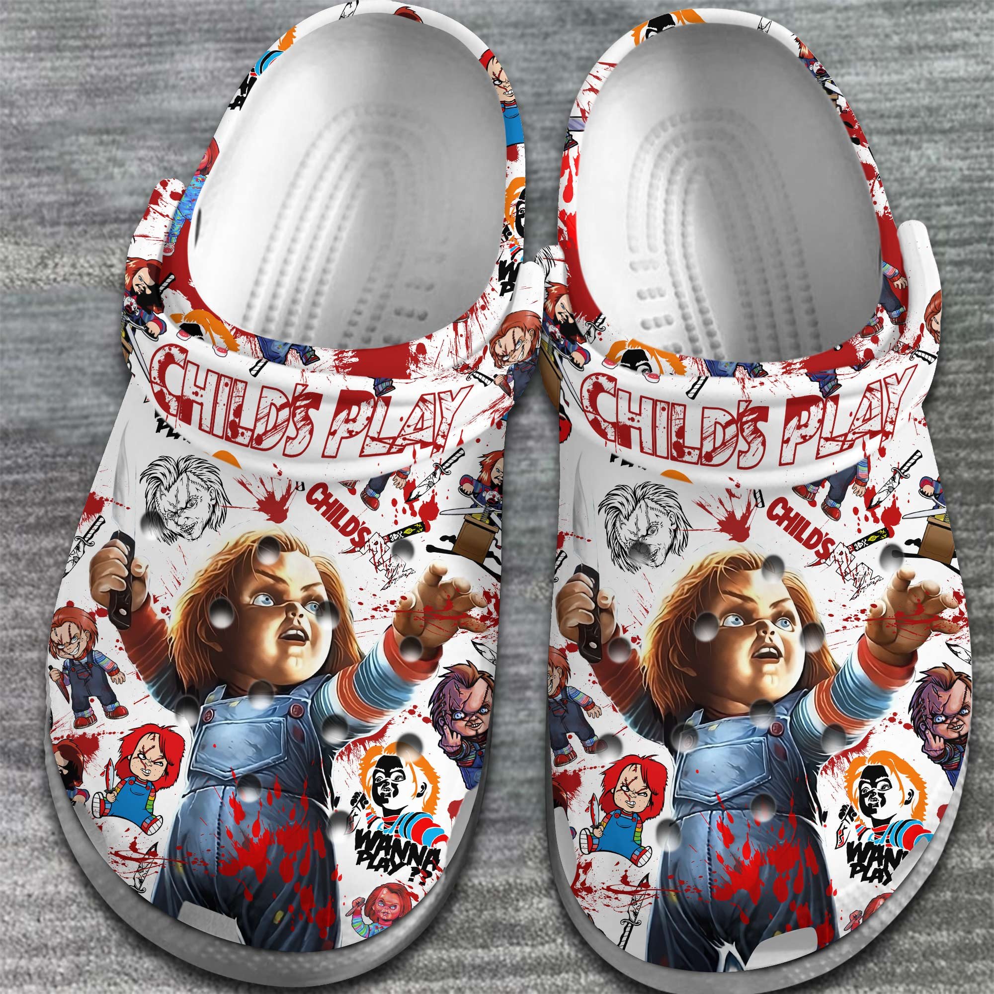 Merchidea Child's Play Movie Halloween Crocs Crocband Clogs Shoes Comfortable For Men Women and Kids