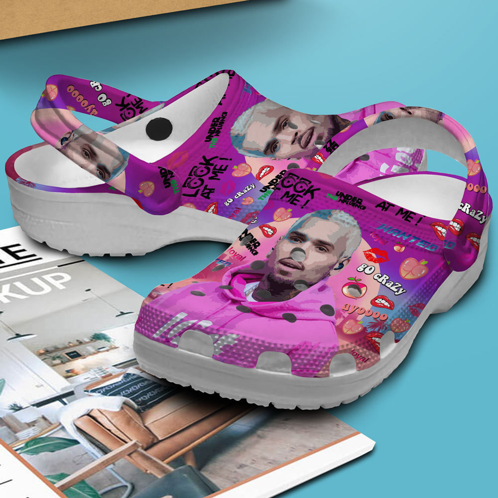 Merchidea Chris Brown Music Crocs Crocband Clogs Shoes Comfortable For Men Women and Kids