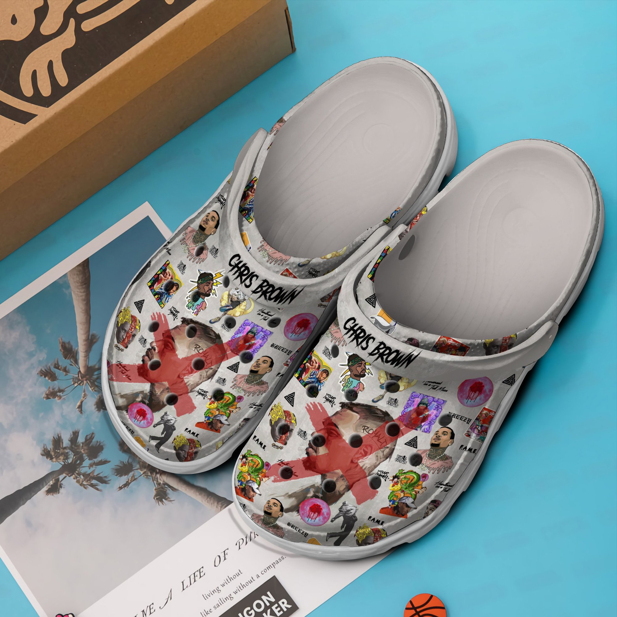 Merchidea Chris Brown Music Crocs Crocband Clogs Shoes Comfortable For Men Women and Kids