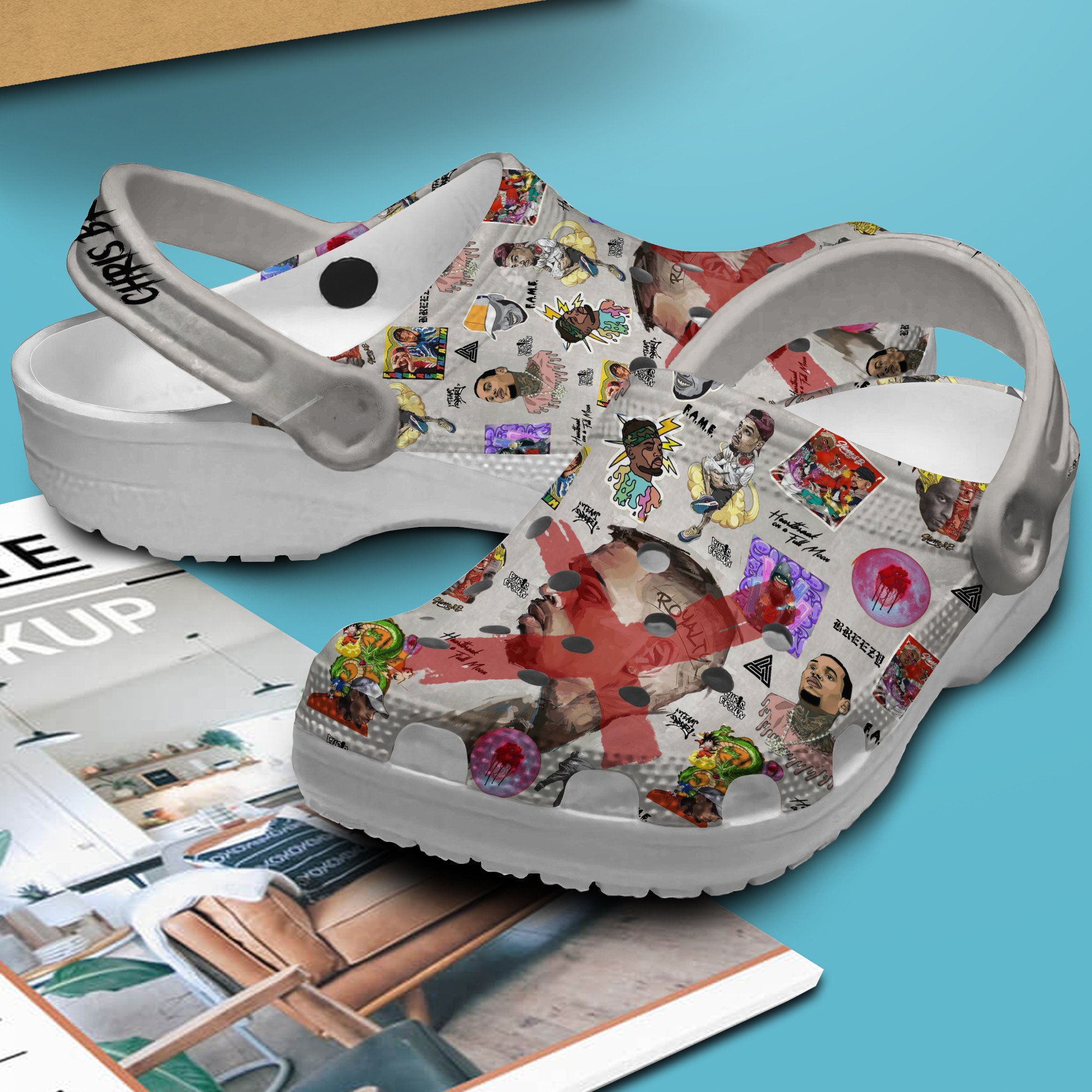 Merchidea Chris Brown Music Crocs Crocband Clogs Shoes Comfortable For Men Women and Kids