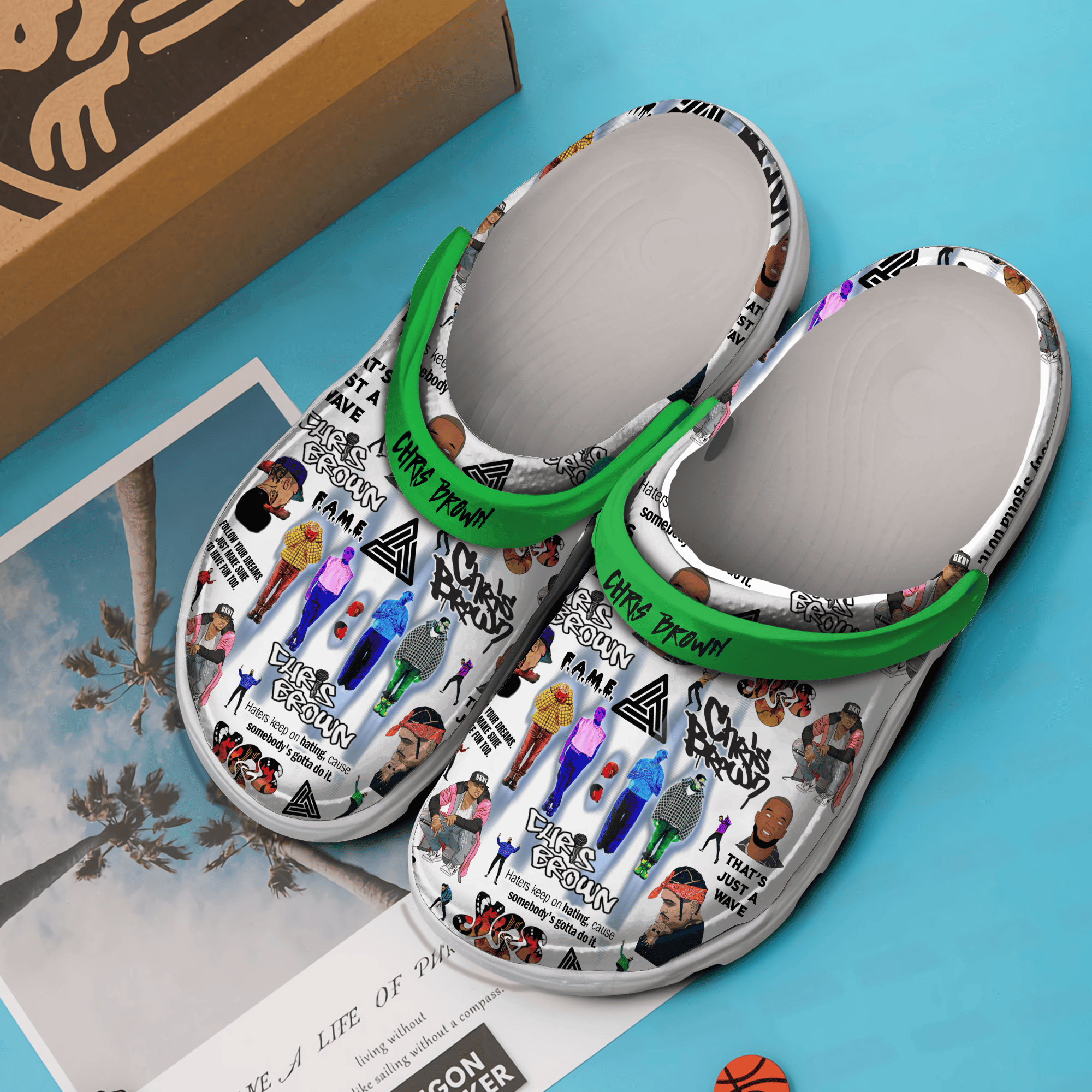 Merchidea Chris Brown Music Crocs Crocband Clogs Shoes Comfortable For Men Women and Kids