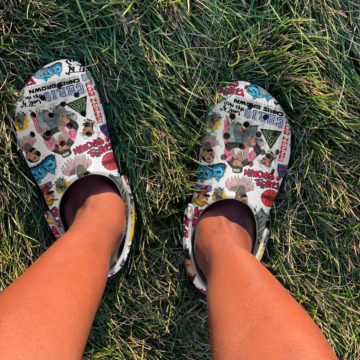 Merchidea Chris Brown Music Premium Crocs Crocband Clogs Shoes Comfortable For Men Women and Kids