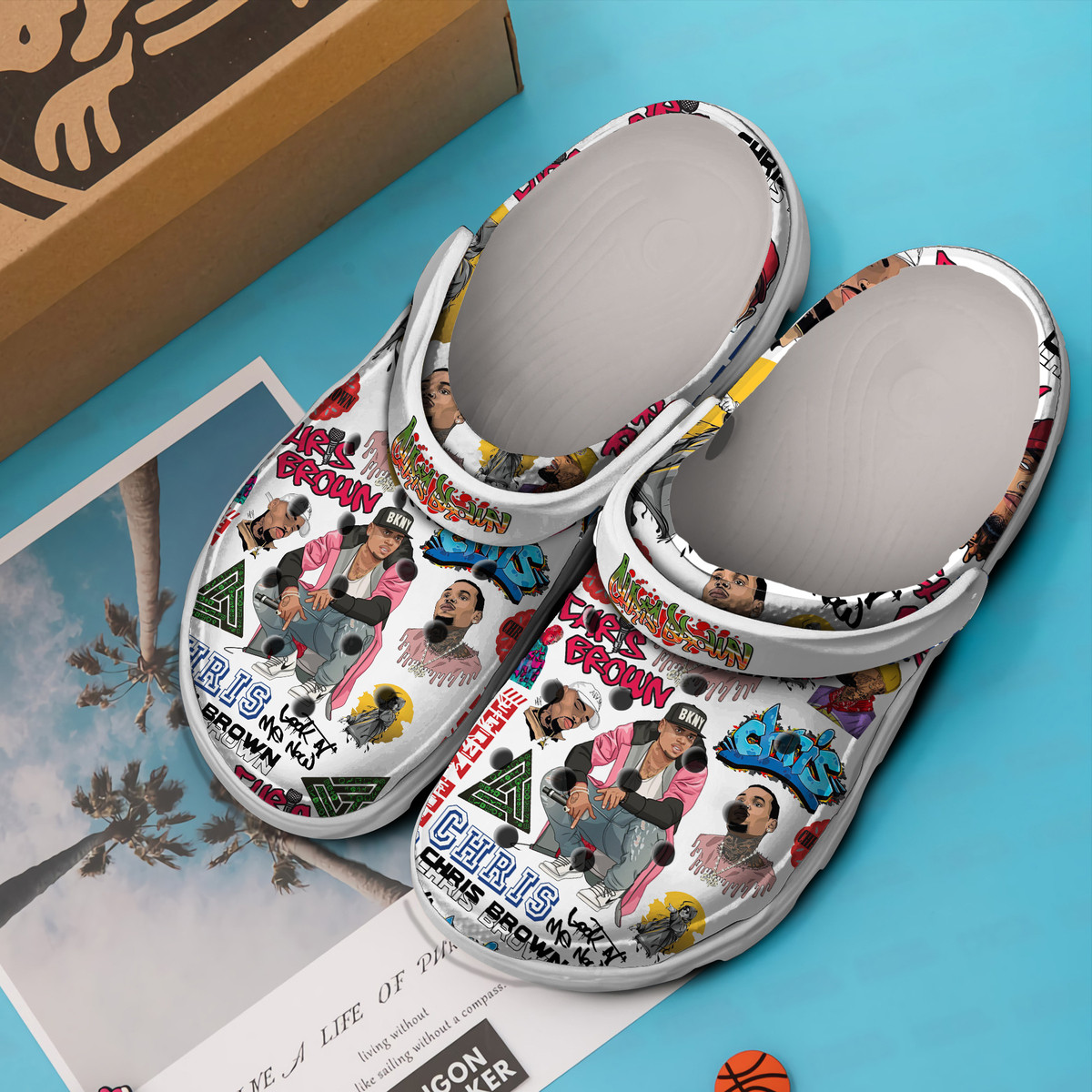 Merchidea Chris Brown Music Premium Crocs Crocband Clogs Shoes Comfortable For Men Women and Kids