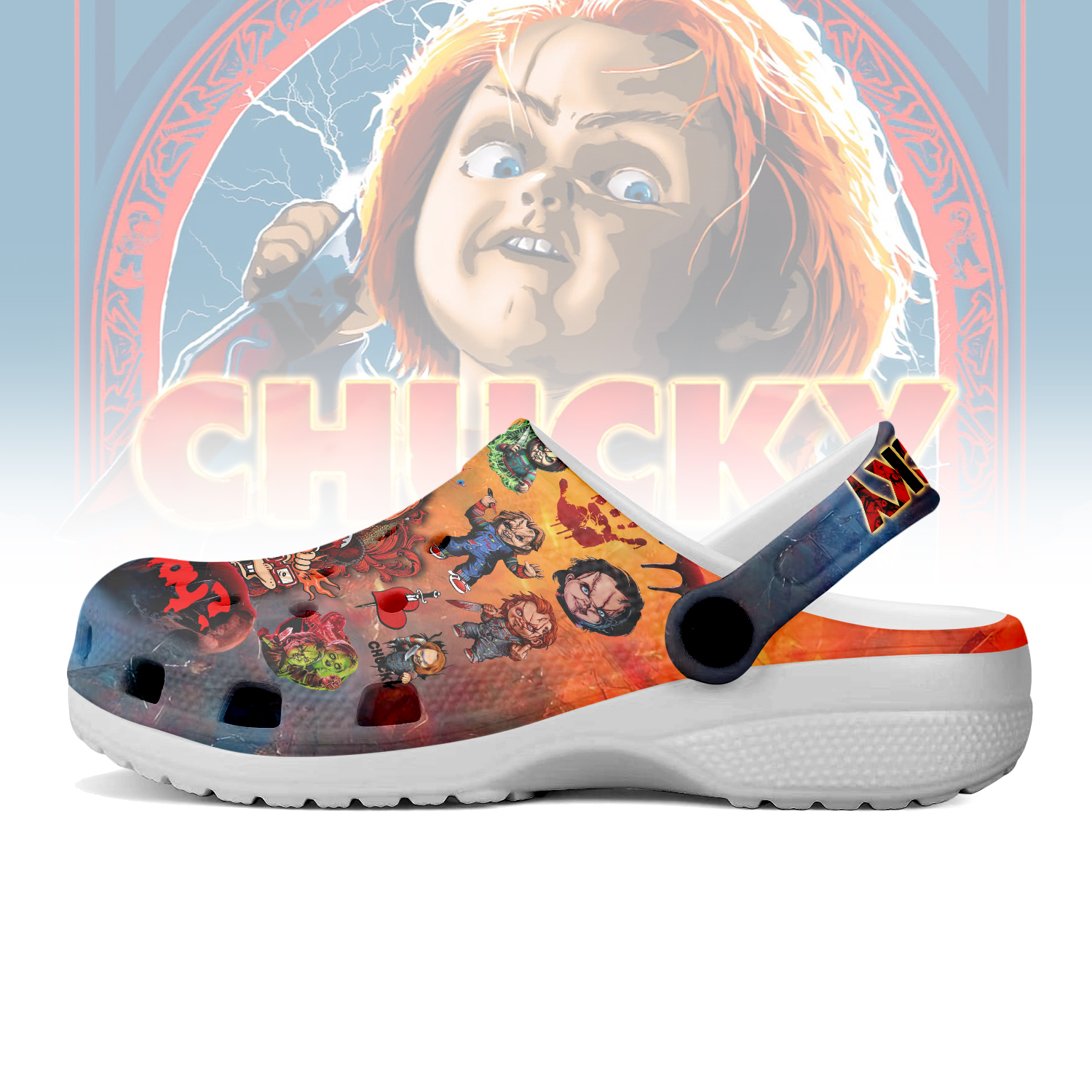 Merchidea Chucky x Halloween Crocs Crocband Clogs Shoes Comfortable For Men Women and Kids