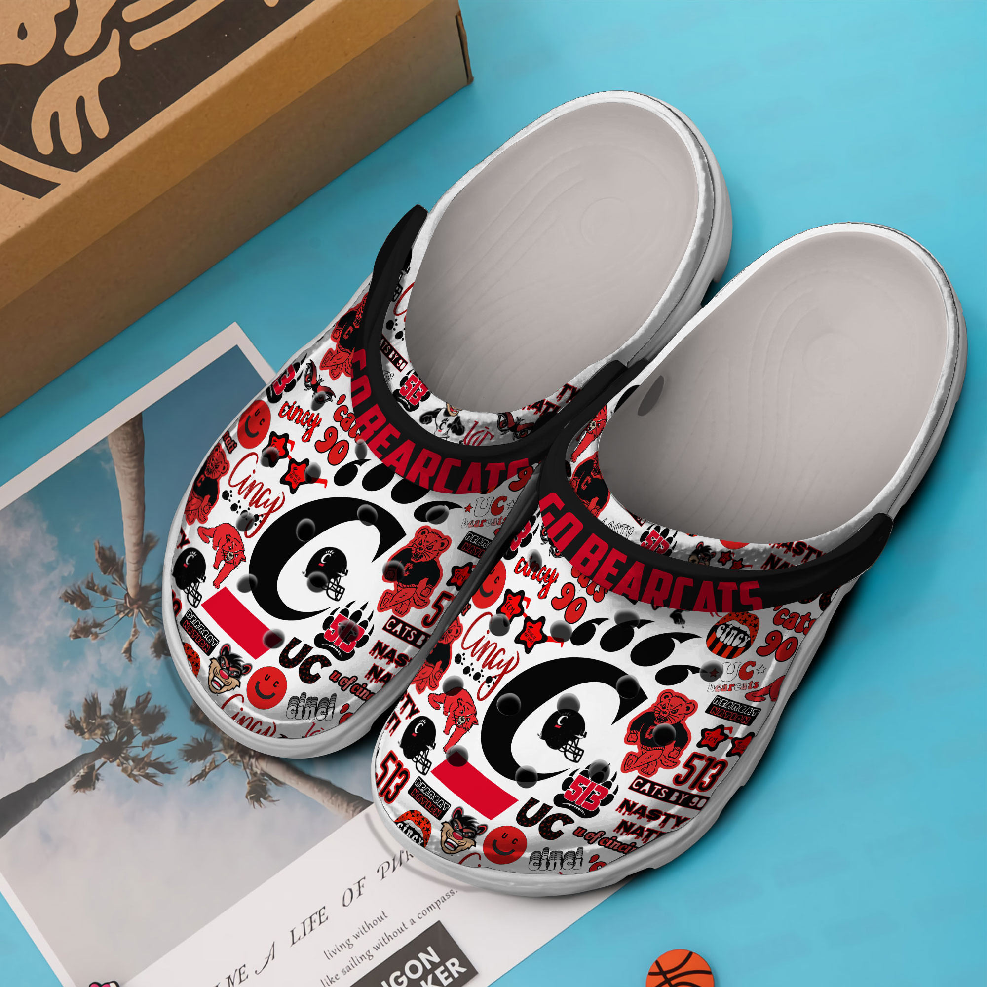Merchidea Cincinnati Bearcats NCAA Sport Crocs Crocband Clogs Shoes Comfortable For Men Women and Kids