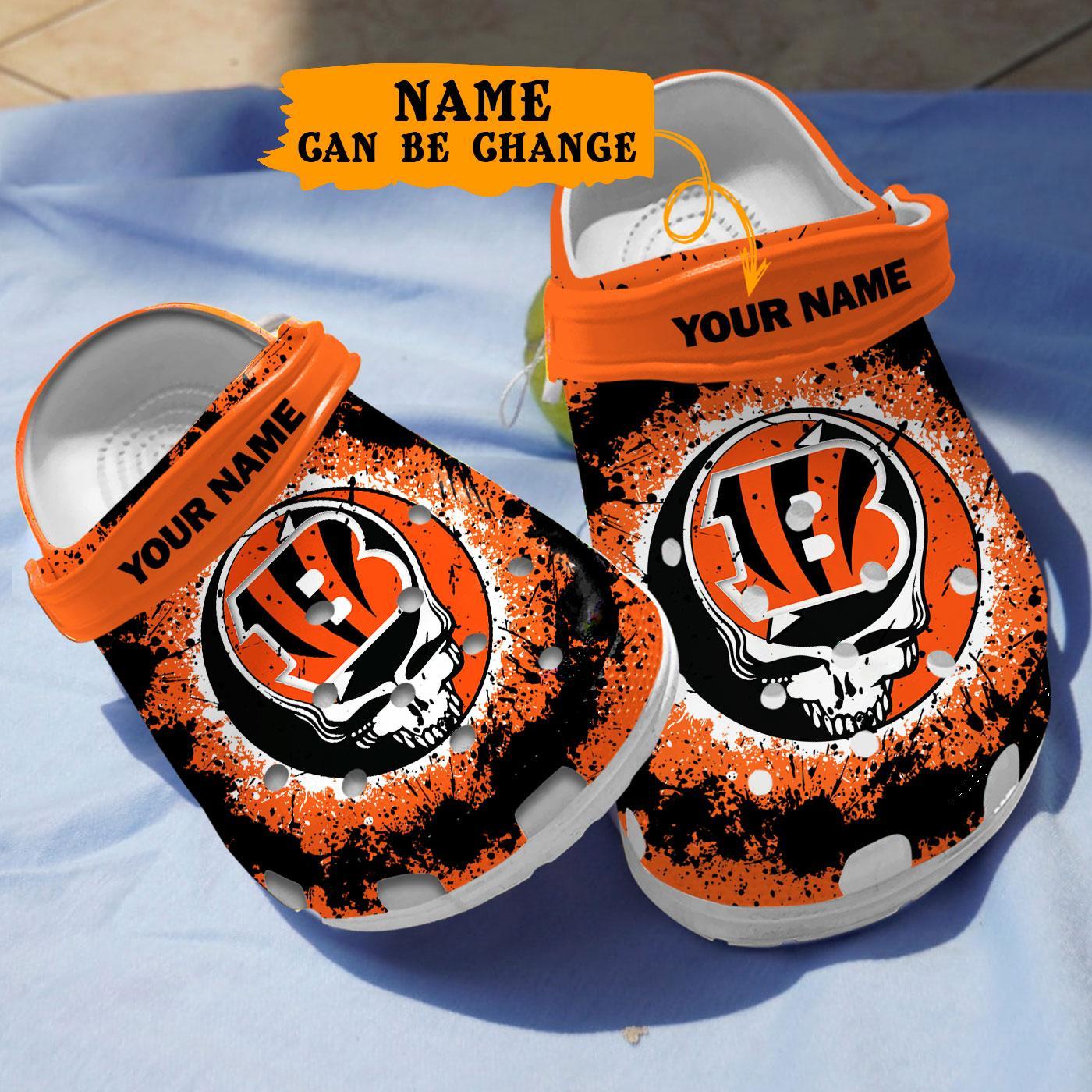 Merchidea Cincinnati Bengals NFL Sport Crocs Crocband Clogs Shoes Comfortable For Men Women and Kids