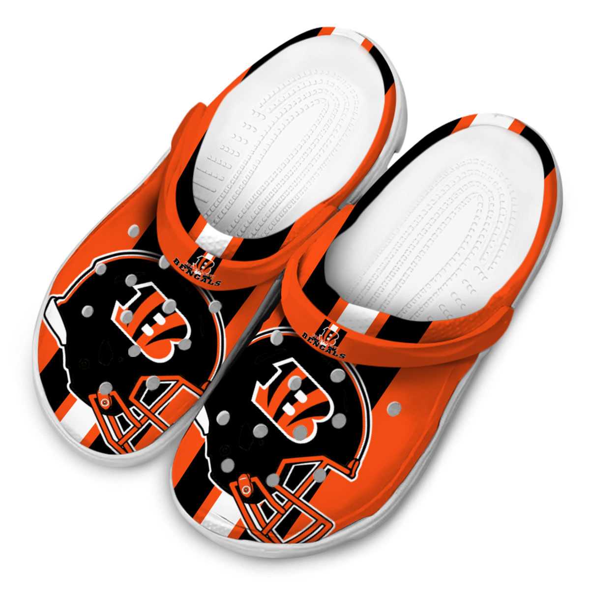 Merchidea Cincinnati Bengals NFL Sport Crocs Crocband Clogs Shoes Comfortable For Men Women and Kids