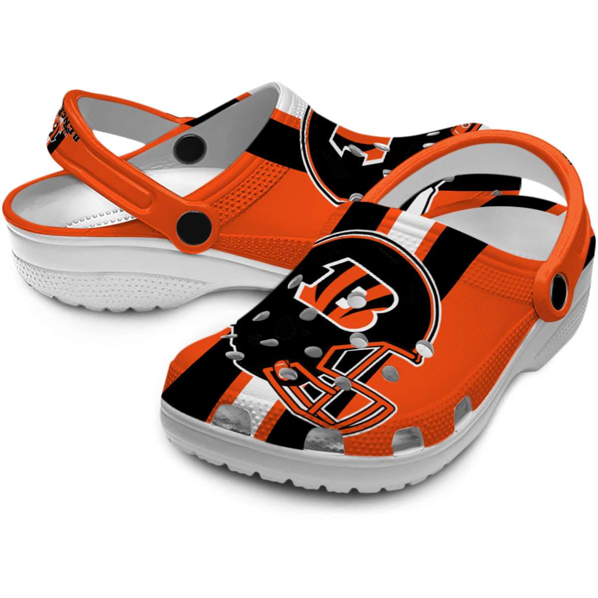 Merchidea Cincinnati Bengals NFL Sport Crocs Crocband Clogs Shoes Comfortable For Men Women and Kids