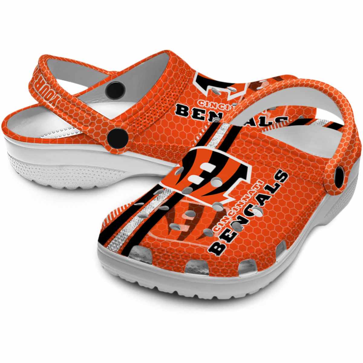 Merchidea Cincinnati Bengals NFL Sport Crocs Crocband Clogs Shoes Comfortable For Men Women and Kids