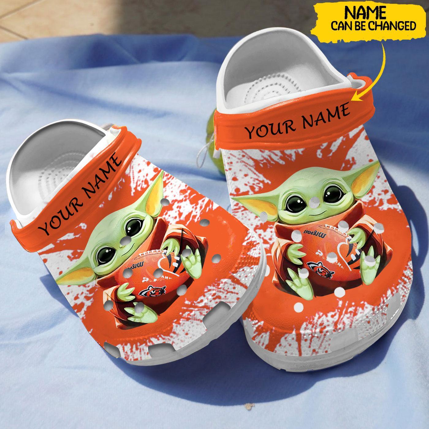 Merchidea Cincinnati Bengals NFL Sport Crocs Crocband Clogs Shoes Comfortable For Men Women and Kids