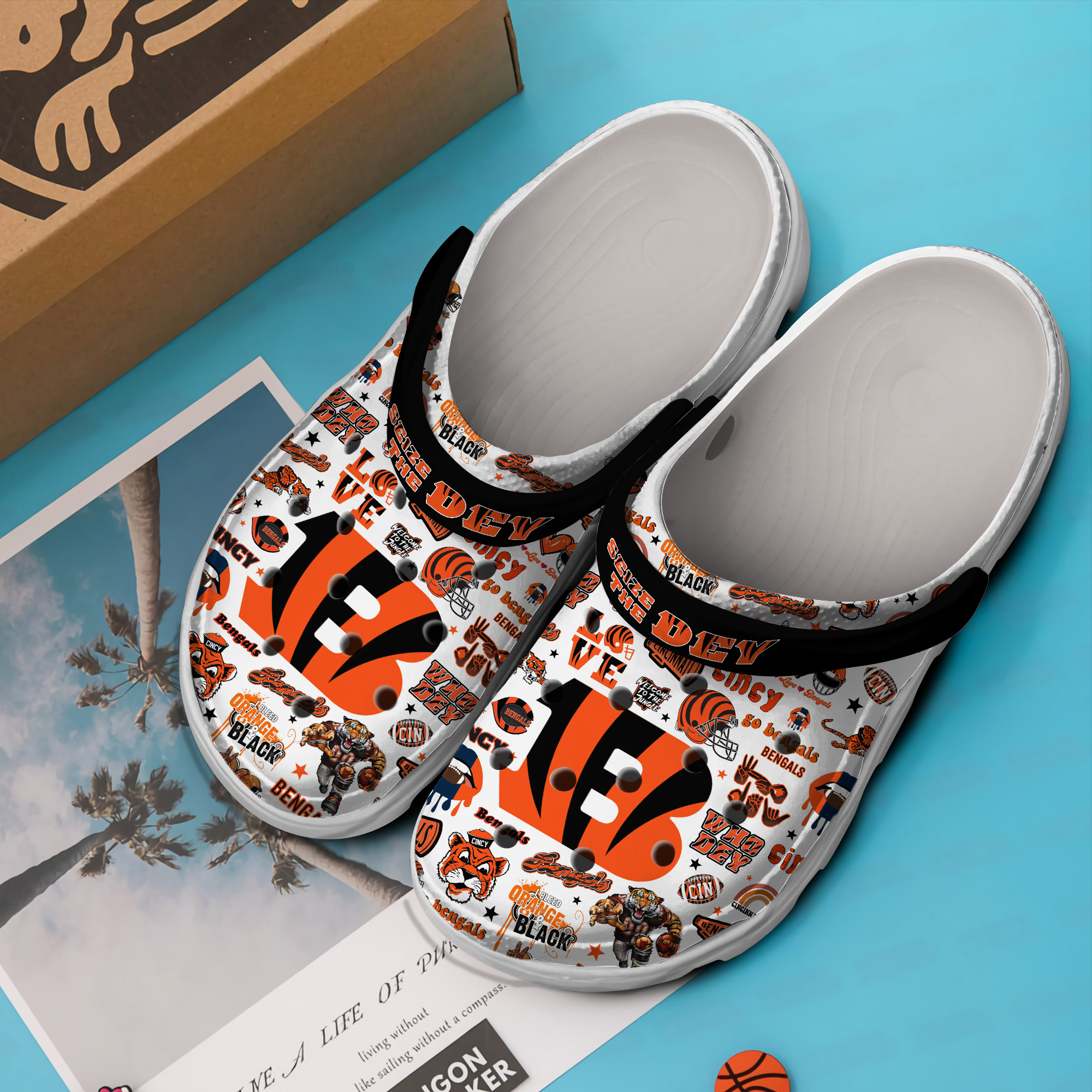 Merchidea Cincinnati Bengals NFL Sport Crocs Crocband Clogs Shoes Comfortable For Men Women and Kids